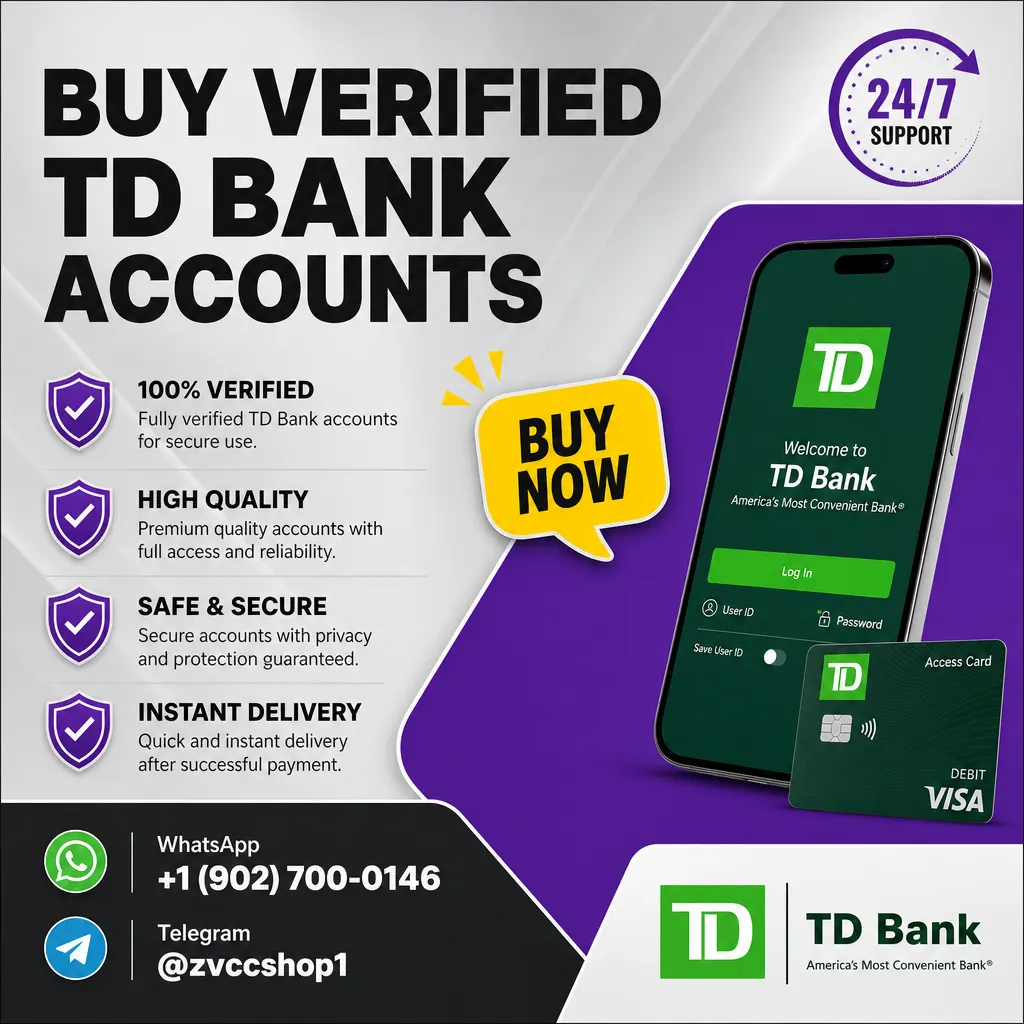 USA TD Bank verified account — verified digital account for sale at USA Mart